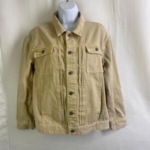 Art Class Kids Tan Beige Denim Trucker Jacket Youth Size L 12-14 Jean Coat